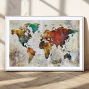 Watercolor World Map Canvas Print – Framed Wall Art for by MyGreatCanvas | Canvas Wall Art Prints | Photo Prints & Wall Decor