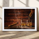 Whiskey and Cigar Wall Art Canvas | 3 Panel Bar Room Decor by MyGreatCanvas | Canvas Wall Art Prints | Photo Prints & Wall Decor