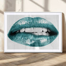 Blue Lips Wall Art Canvas Print