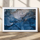Navy Blue Canvas Art Abstract Print – Elegant Triptych