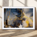 Large Abstract Wall Art Print -  Gold and Blue Abstract