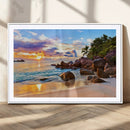 Tropical Island Beach Sunset Canvas Print