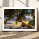 Tropical Island Sunset on the Beach Palms Wall Art Canvas by MyGreatCanvas | Canvas Wall Art Prints | Photo Prints & Wall Decor