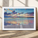 Tranquil Pastel Sunset Beach Triptych Canvas Art, Soothing
