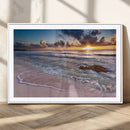 Sea Ocean Sunset Beach Wall Art Canvas Print
