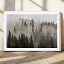 Foggy Mountain Wall Art | 3-Panel Foggy Forest and Mountain