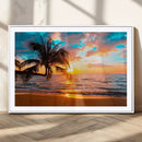Palm Tree Sunset On The Beach Wall Art Canvas, Framed Palm by MyGreatCanvas | Canvas Wall Art Prints | Photo Prints & Wall Decor