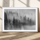 Foggy Misty Forest Canvas Wall Art – Black and White by MyGreatCanvas | Canvas Wall Art Prints | Photo Prints & Wall Decor