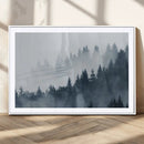 Foggy Pine Forest Wall Art Canvas Print