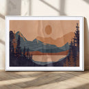 Modern Boho Sunset Canvas Print, Mountain Landscape Triptych