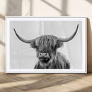 Grayscale Scottish Highland Cow Cattle Art Print Farmhouse by MyGreatCanvas | Canvas Wall Art Prints | Photo Prints & Wall Decor