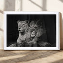 Lion Couple Wall Art Canvas Print – Elegant Black and White