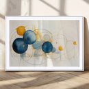 Geometric Blue Orange Abstract Wall Art Canvas, Geometric
