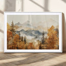 Golden Autumn Forest Wall Art Canvas | Mountain Landscape