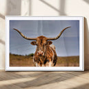Texas Longhorn Wall Art Print, Framed Longhorn Cow Wall Art