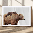 Mother and Baby Bear Canvas Wall Art - Adorable Wildlife
