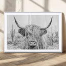 Rustic Charm | Cow Longhorn Black White Bighorn Wall Art by MyGreatCanvas | Canvas Wall Art Prints | Photo Prints & Wall Decor