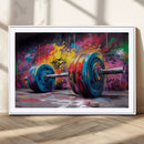 Abstract Graffiti Barbell Canvas Wall Art – Urban Fitness