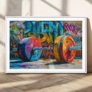 Fitness Gym Barbell Graffiti Wall Art Canvas Print