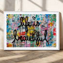 Life Beautiful Art Print - Banksy Graffiti Wall Art Canvas by MyGreatCanvas | Canvas Wall Art Prints | Photo Prints & Wall Decor