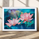 Pink Lotus Flower Canvas Wall Art | Vibrant Floral Wall