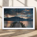 Mountain Lake Wood Pier Canvas Wall Art Nature Lake Print