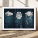 3 Piece Indigo Cloud Wall Art, Thunderstorm Moon Cloud by MyGreatCanvas | Canvas Wall Art Prints | Photo Prints & Wall Decor