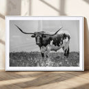 Texas Black White Highland Longhorn Cow Wall Art Canvas by MyGreatCanvas | Canvas Wall Art Prints | Photo Prints & Wall Decor