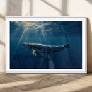 Whale under Ocean Wall Art Canvas Print