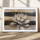 Abstract Lotus Flower Wall Art Canvas Print, Meditation Yoga