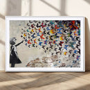 Banksy Graffiti Wall Art Canvas Print: Girl Releasing