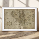 Vintage Middle Earth Map Wall Art Canvas – Lord of the Rings