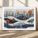 Abstract Winter Landscape Canvas Wall Art Print -  Large
