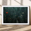 Wildflower Field Framed Wall Art, Vintage Botanical
