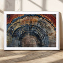 Abstract Tree Ring Wall Art, Colorful Framed Tree Ring Wall