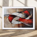 Abstract Wall Art - Modern Red and White Canvas Wall Art