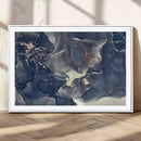 Large Abstract Blue and Gold Canvas Wall Art Fluid Ink