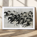 Abstract Horse Wall Art Canvas Print - Dynamic Black Ink