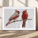 Cardinal Canvas Wall Art - Male and Female Cardinal Print -