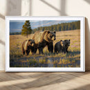 Grizzly Bear Family Wall Art Canvas Print – Majestic by MyGreatCanvas | Canvas Wall Art Prints | Photo Prints & Wall Decor