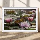 Lotus Flower Wall Art Canvas Print, Water Lily Large Wall