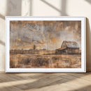 Rustic Farmhouse Wall Art Canvas Print | Barn and Field