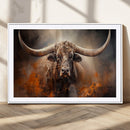 Highland Bull Canvas Abstract Canvas Wall Art Print –