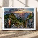 Mountain Sunset Panoramic Wall Art Canvas Print – Framed