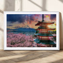 Mount Fuji Cherry Blossom Wall Art Canvas Print – Framed