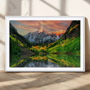 Maroon Bells Lake Wall Art Canvas Print – Framed Majestic