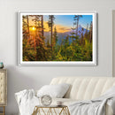Forest Sunset Wall Art Canvas Print – Green Pines Sunset