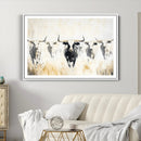 Texas Longhorn Wall Art Canvas Print – Rustic Western Bull