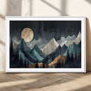 Moonlit Mountain Wall Art Canvas Print – Silhouetted Pines