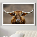 Texas Longhorn Wall Art Canvas Print – Brown Bull Rustic by MyGreatCanvas | Canvas Wall Art Prints | Photo Prints & Wall Decor